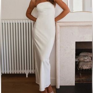 Peppermayo Strapless Pearl Maxi Dress